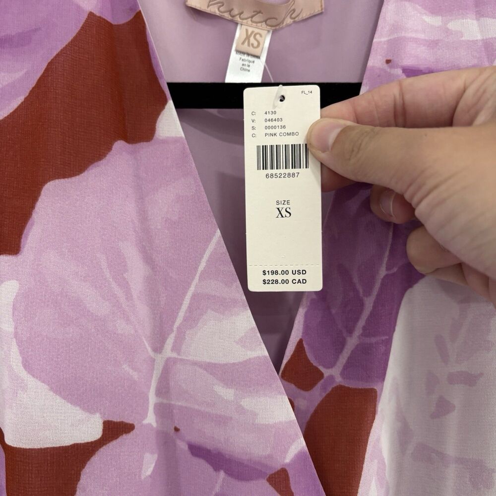 Hutch Dress Size XS Geo Wrap Maxi Dress NWT Pink Flowy Summer Anthropologie - Picture 7 of 10